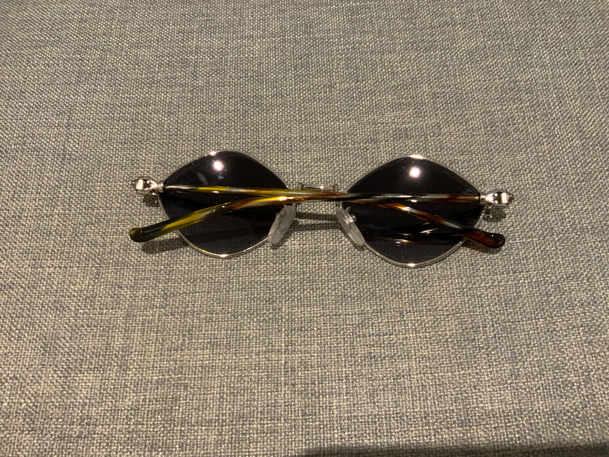 CHROME HEARTS DIAMOND DOG Gradation Lens Sunglasses Silver Frame ladies