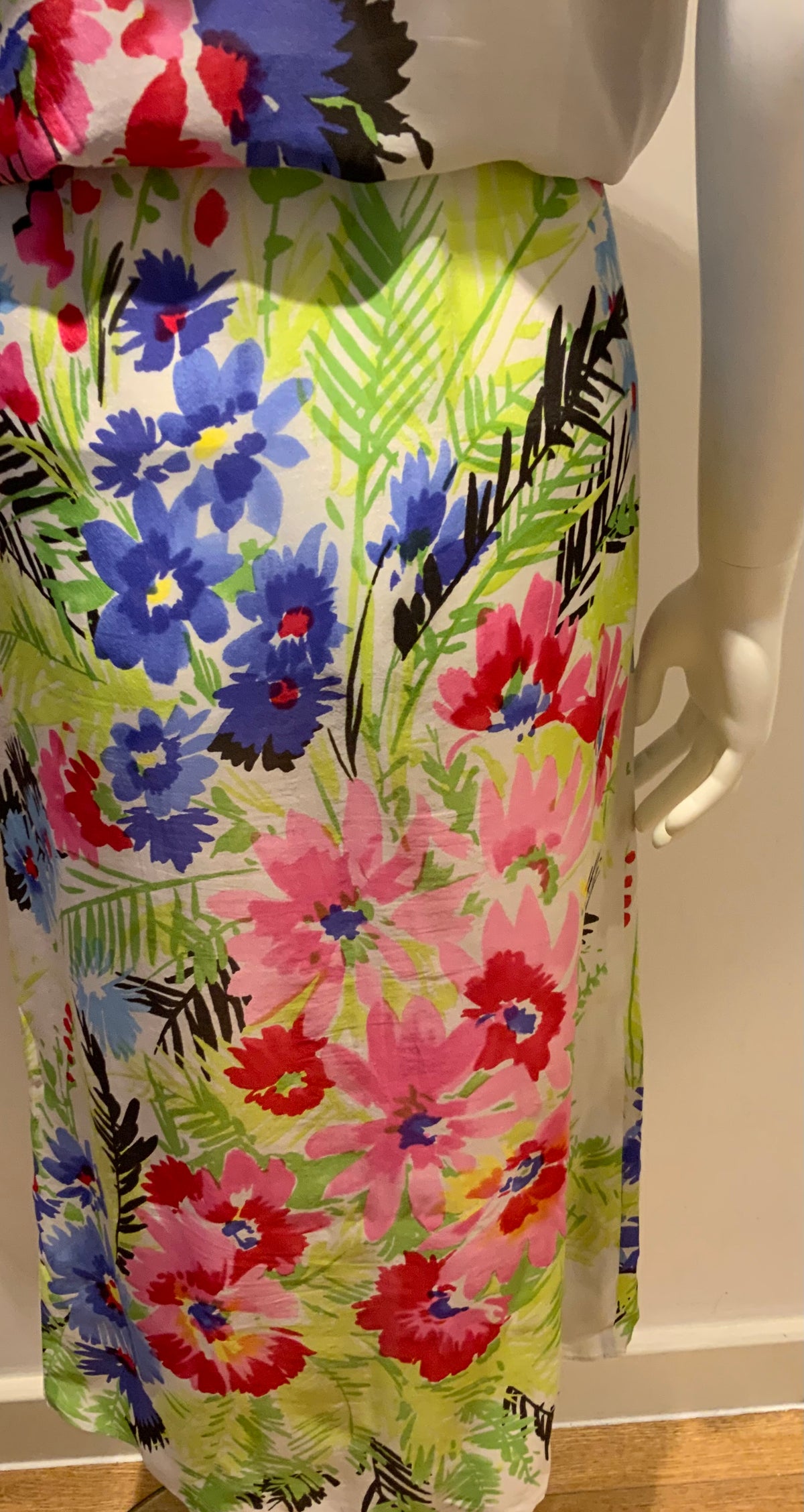 Han Ahn Soon Japan Silk Multicolor Floral Summer DRESS One size fits all ladies