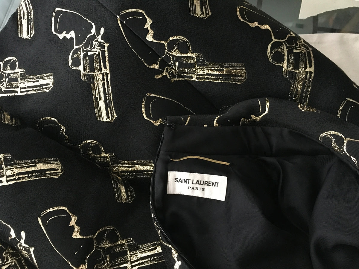 Saint Laurent Gun Pop jacquard shift dress SOLD OUT F 38 UK 10 US 6 ladies