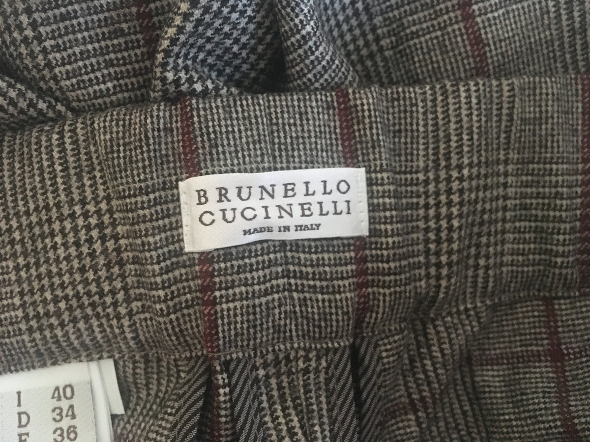 Brunello Cucinelli Prince of Wales checked wool pants I 40 UK 8 US 4 Ladies