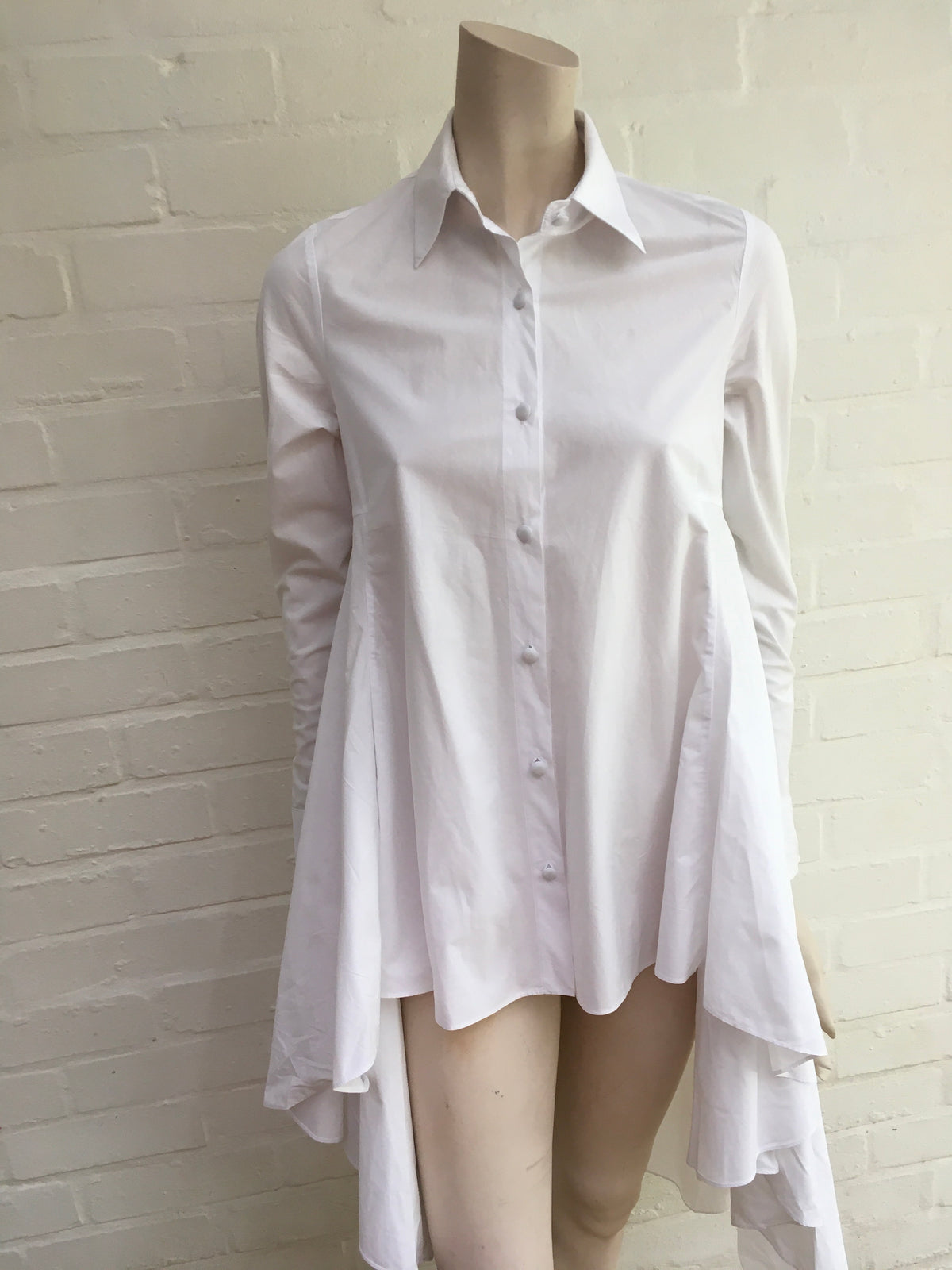 CO White Asymmetric cotton-poplin shirt Size XS ladies