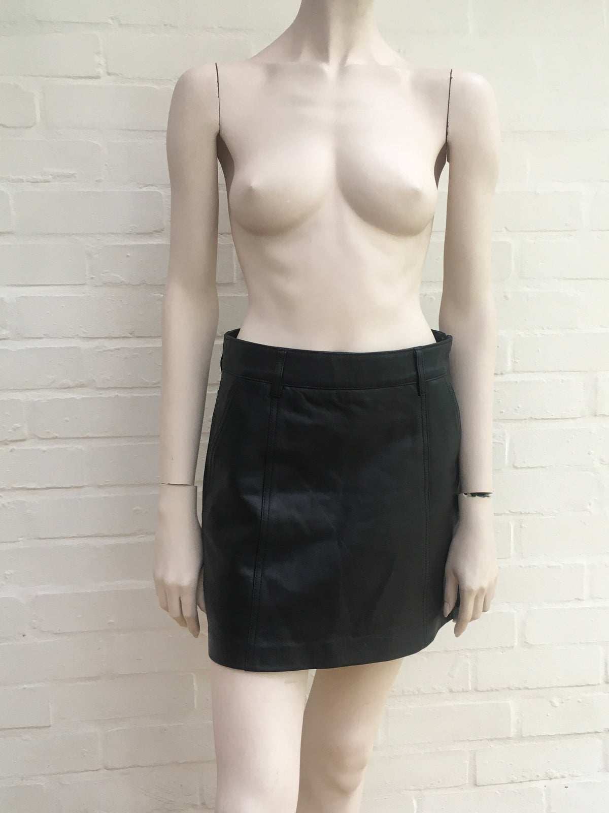 Reiss Womens Mimi Leather Mini Skirt Black Size UK 6 US 2 EU 34 XS LADIES