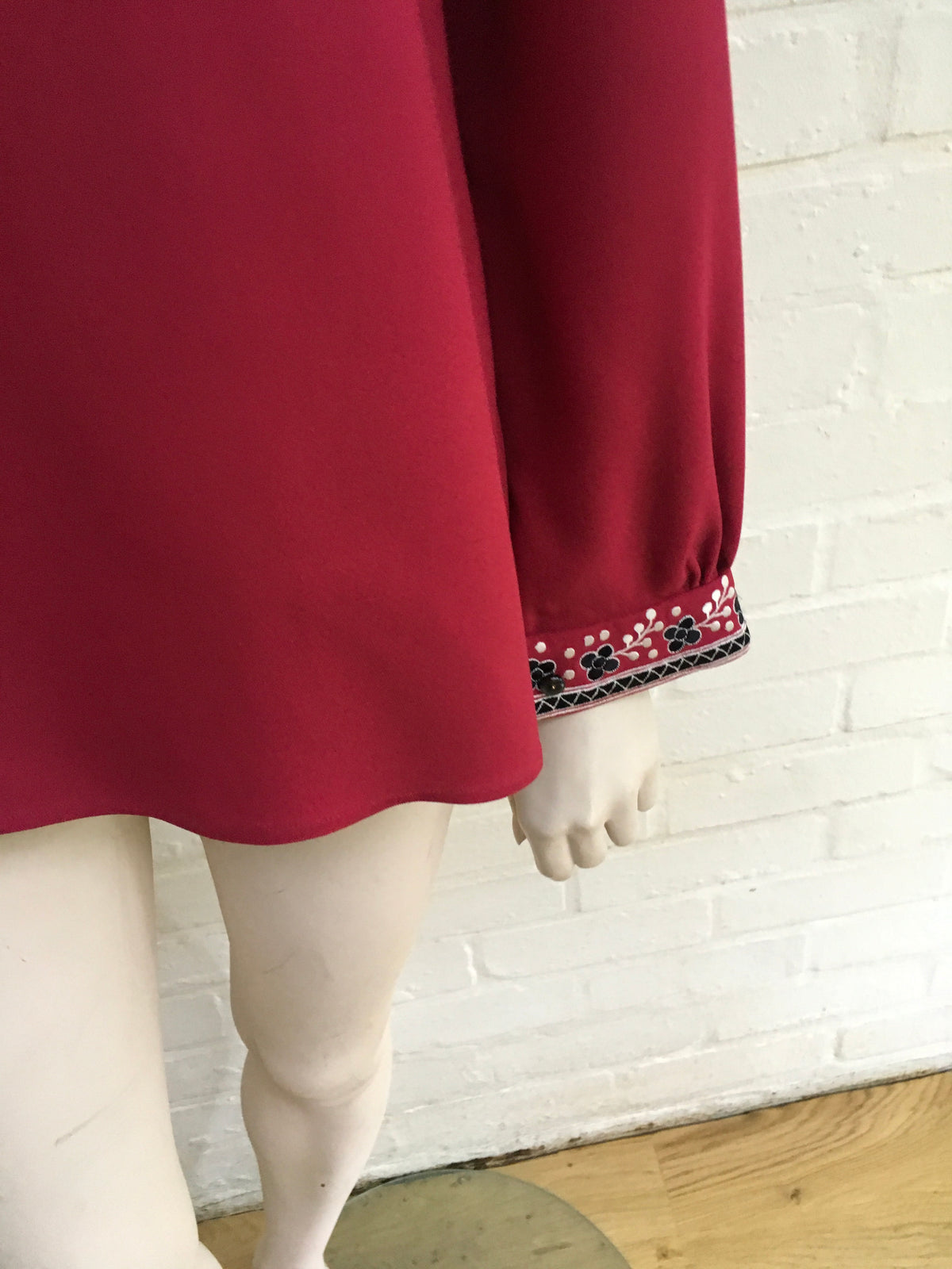 VILSHENKO Embroidered Floral Details Blouse Red Woman Ladies