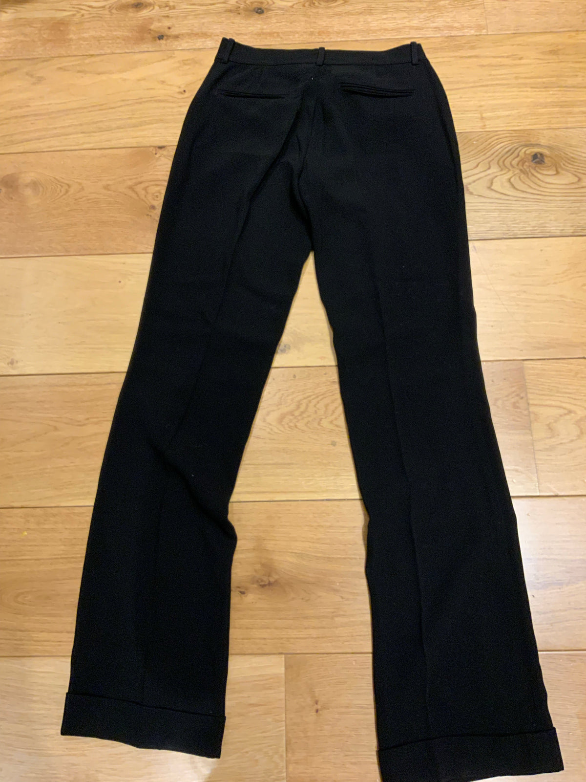 Ralph Lauren Black Roll Hem Office Black Pants Trousers Size US 2 UK 6 XS ladies