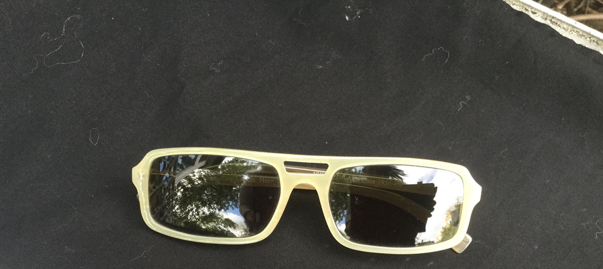 RetroSpecs & Co. REAL BUFFALO HORN sunglasses 12K GOLD INLAY CIRCA 1930-40'S 55/19 MEN