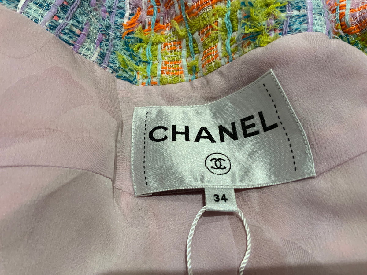 CHANEL 2019 Swing Bouclé Swing Bouclé Jacket Blazer Size F 34 ladies