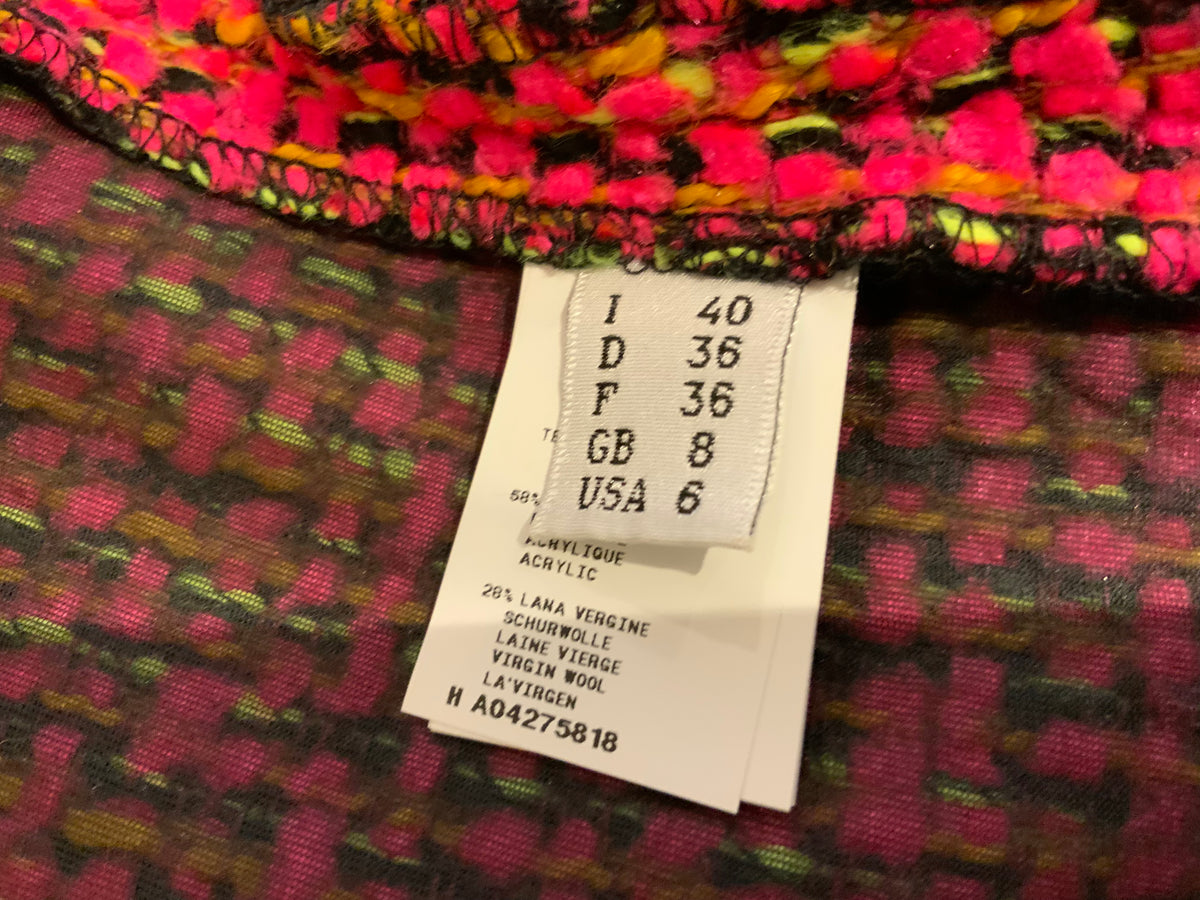 MOSCHINO Pink Tweed Embellished DRESS I 40 UK 8 US 4 S small ladies