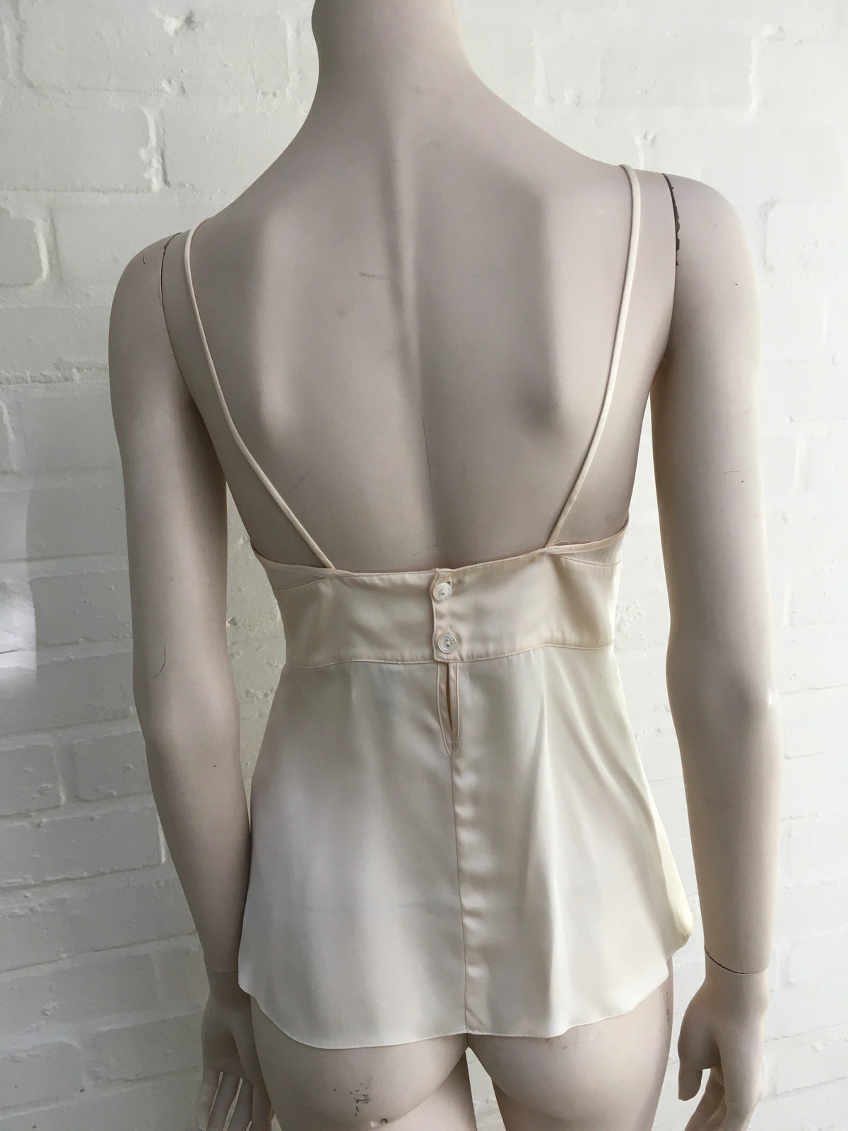 CHANEL Ivory Silk Camisole Cropped Top F 36 UK 9 US 4 ladies