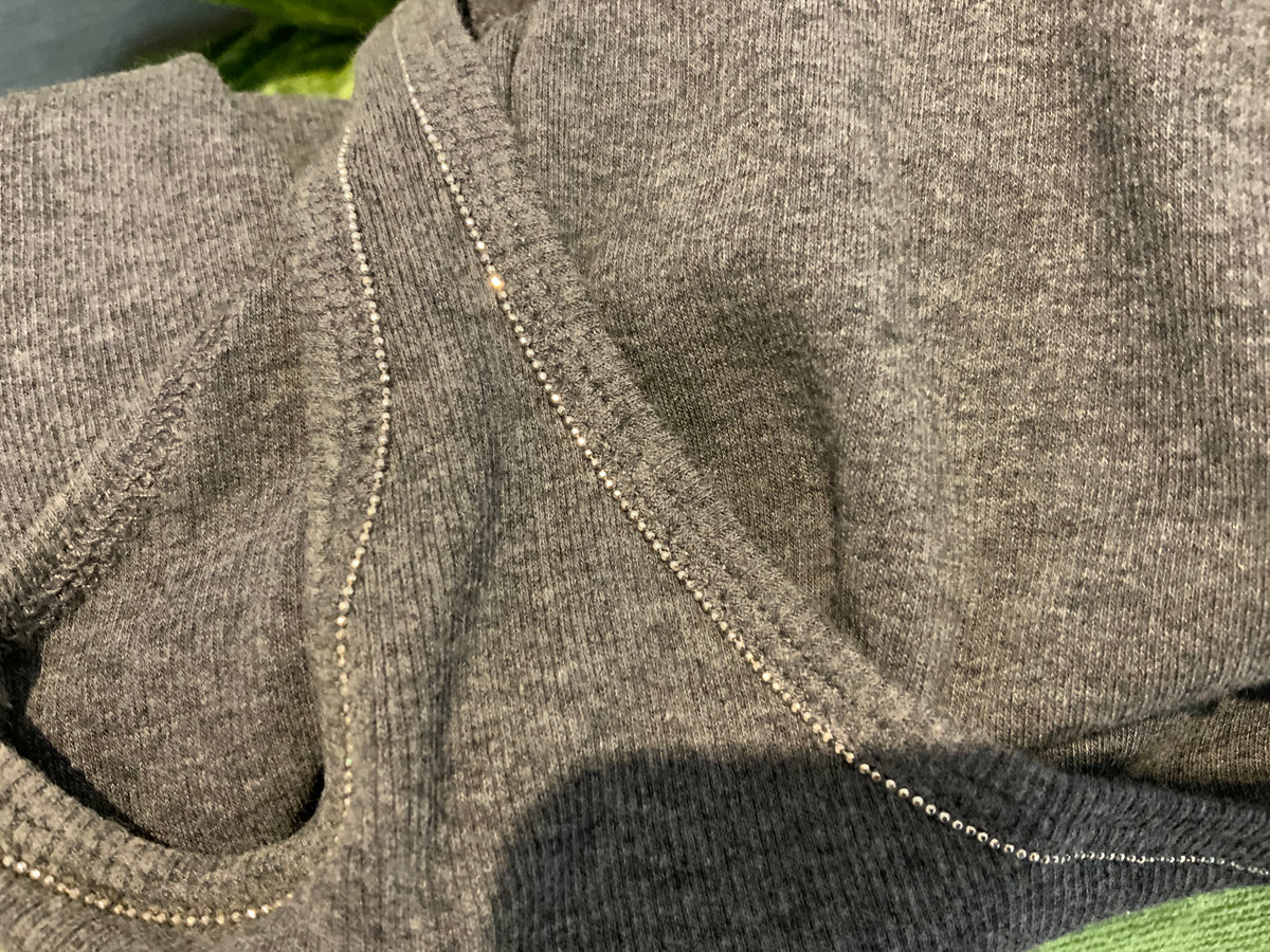 Brunello Cucinelli Women's Gray Monilli Trim Ribbed Tank Top Size XS / S ladies
