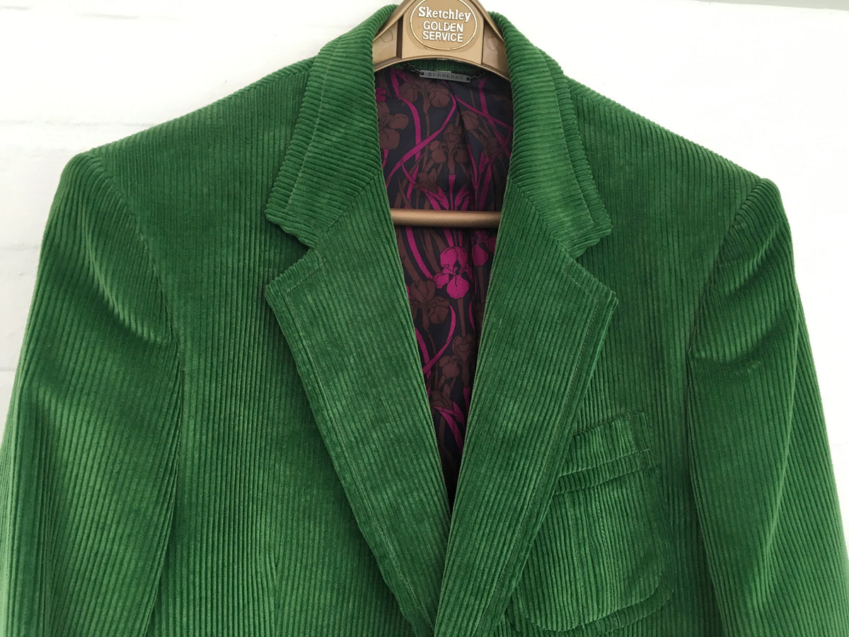 Burberry Green Corduroy Jacket Blazer Men
