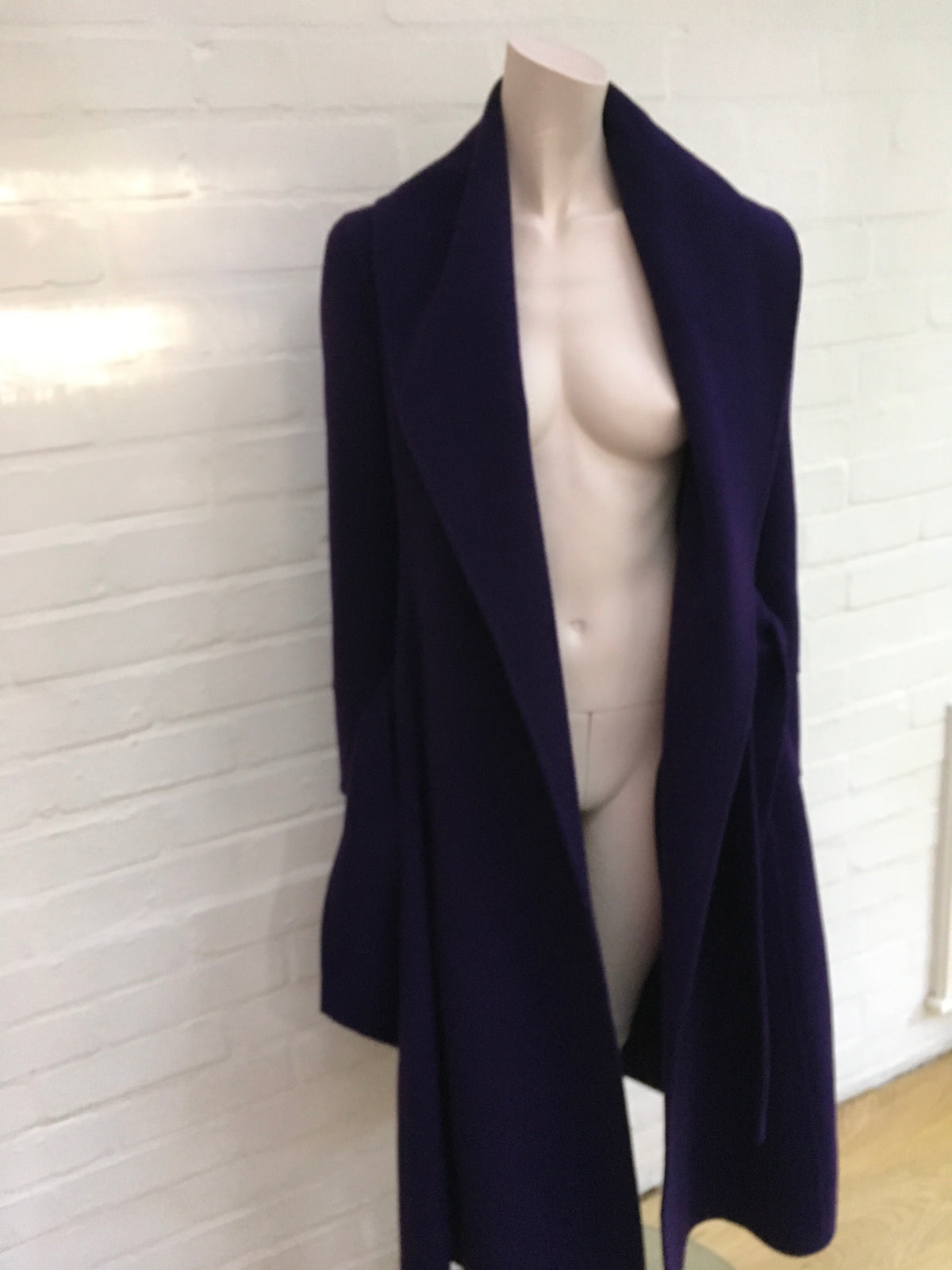 Donna Karan New York DKNY Cashmere Purple Robe Coat Ladies