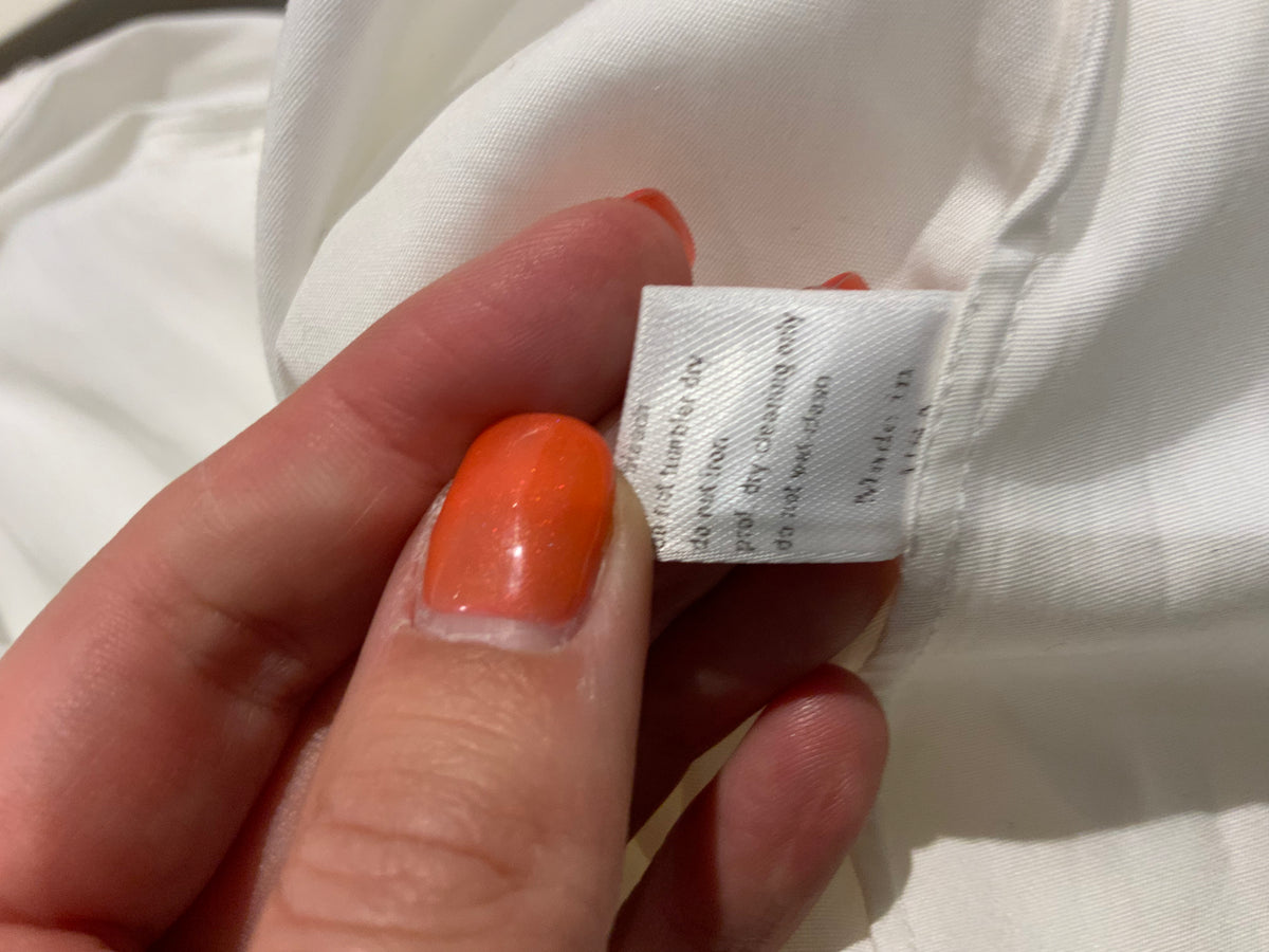 Carolina Herrera Double Collar White Cotton Shirt Size UK 14 US 12 ladies