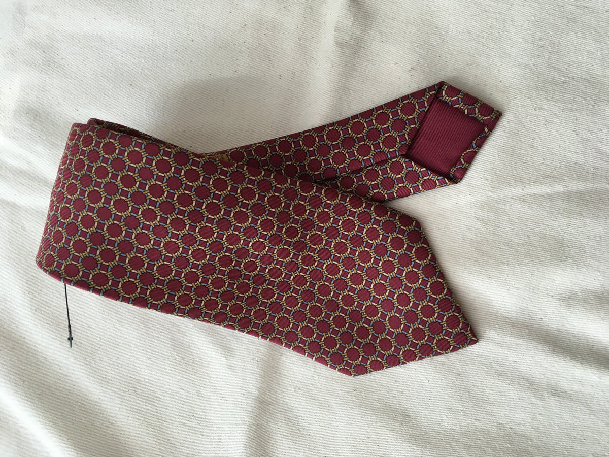 Hermès HERMES Paris Silk Chain-Link Print Tie 927 HA 100% AUTHENTIC Men