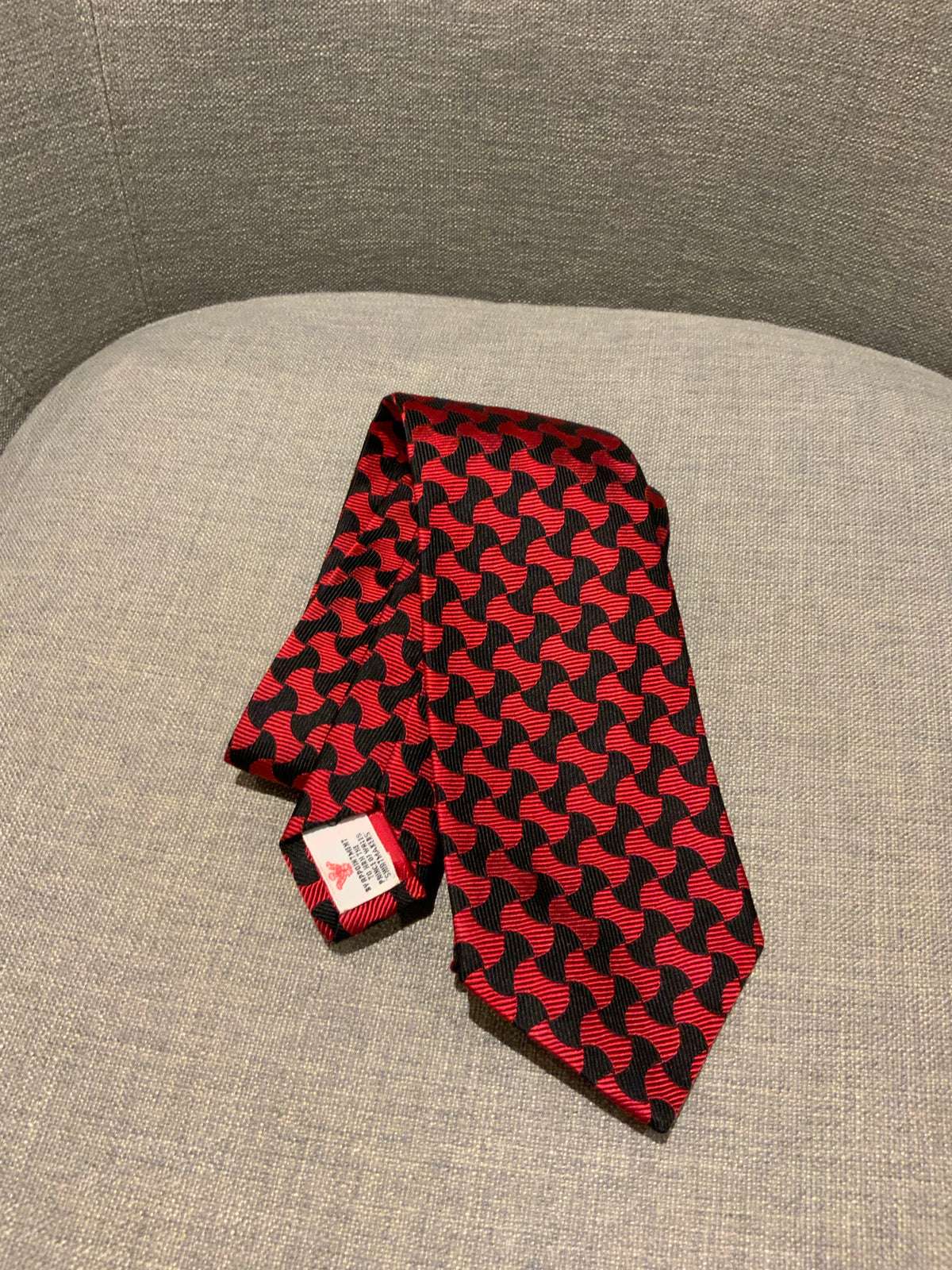 TURNBULL & ASSER Mens Red & Black Neck Tie men
