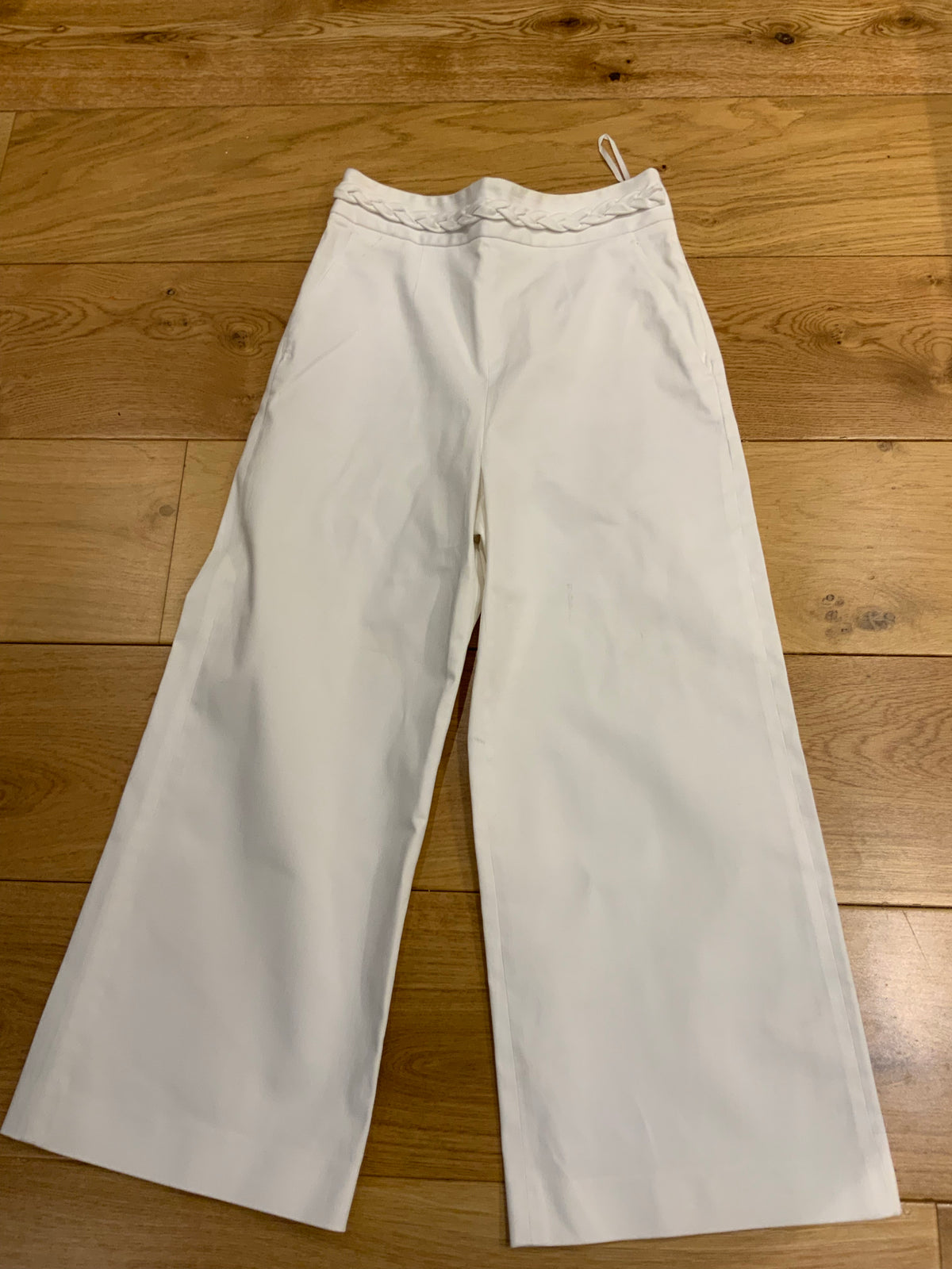 RED VALENTINO BRAIDED WAIST CROPPED PANTS TROUSERS SIZE I 38 UK 6 US 2 ladies