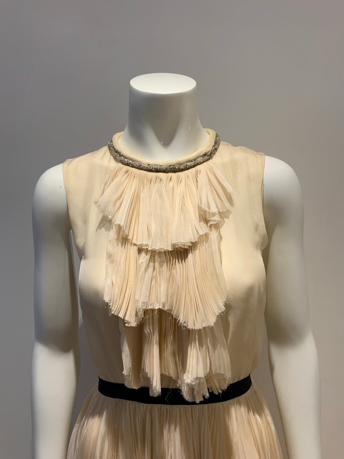 JILL STUART Ivory Pleated Silk Evening Dress Size US 2 UK 4 XS Most Beautiful ladies