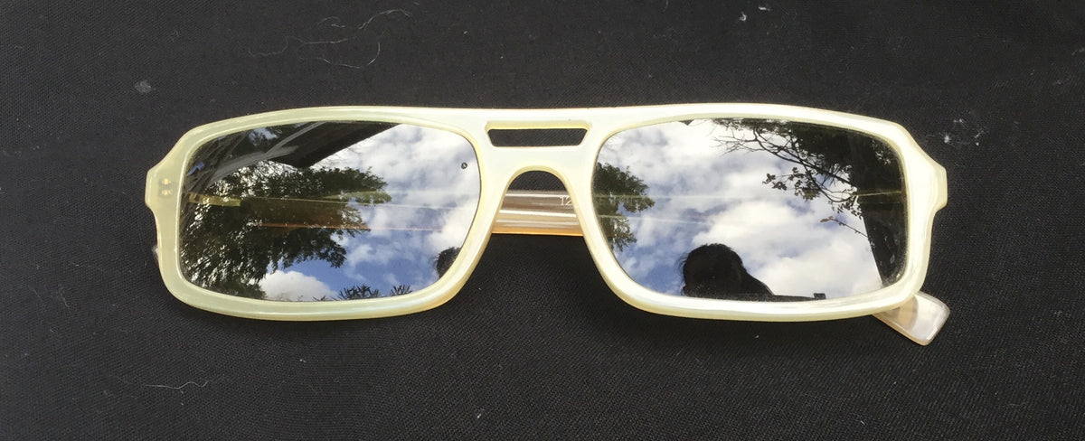 RetroSpecs & Co. REAL BUFFALO HORN sunglasses 12K GOLD INLAY CIRCA 1930-40'S 55/19 MEN