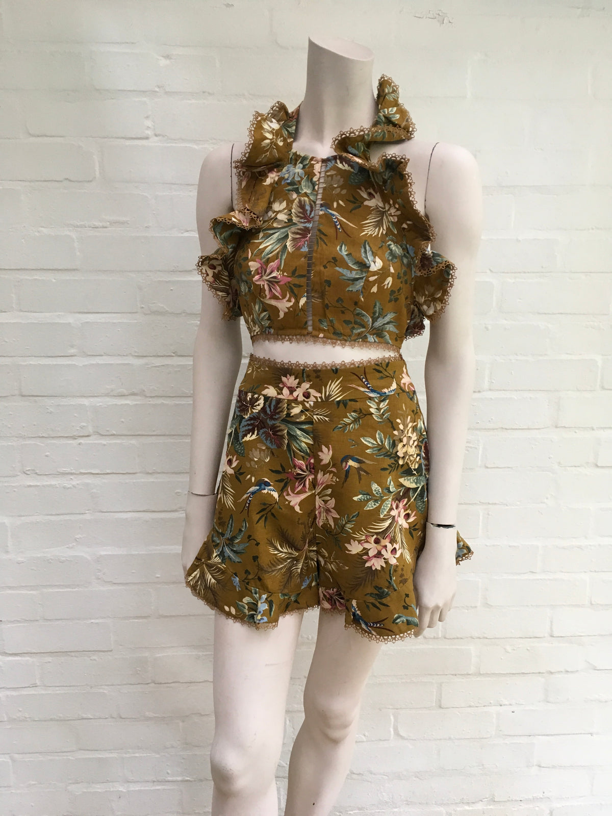 ZIMMERMANN MOST WANTED Tropicale Flutter Bodice and Short Set Ladies