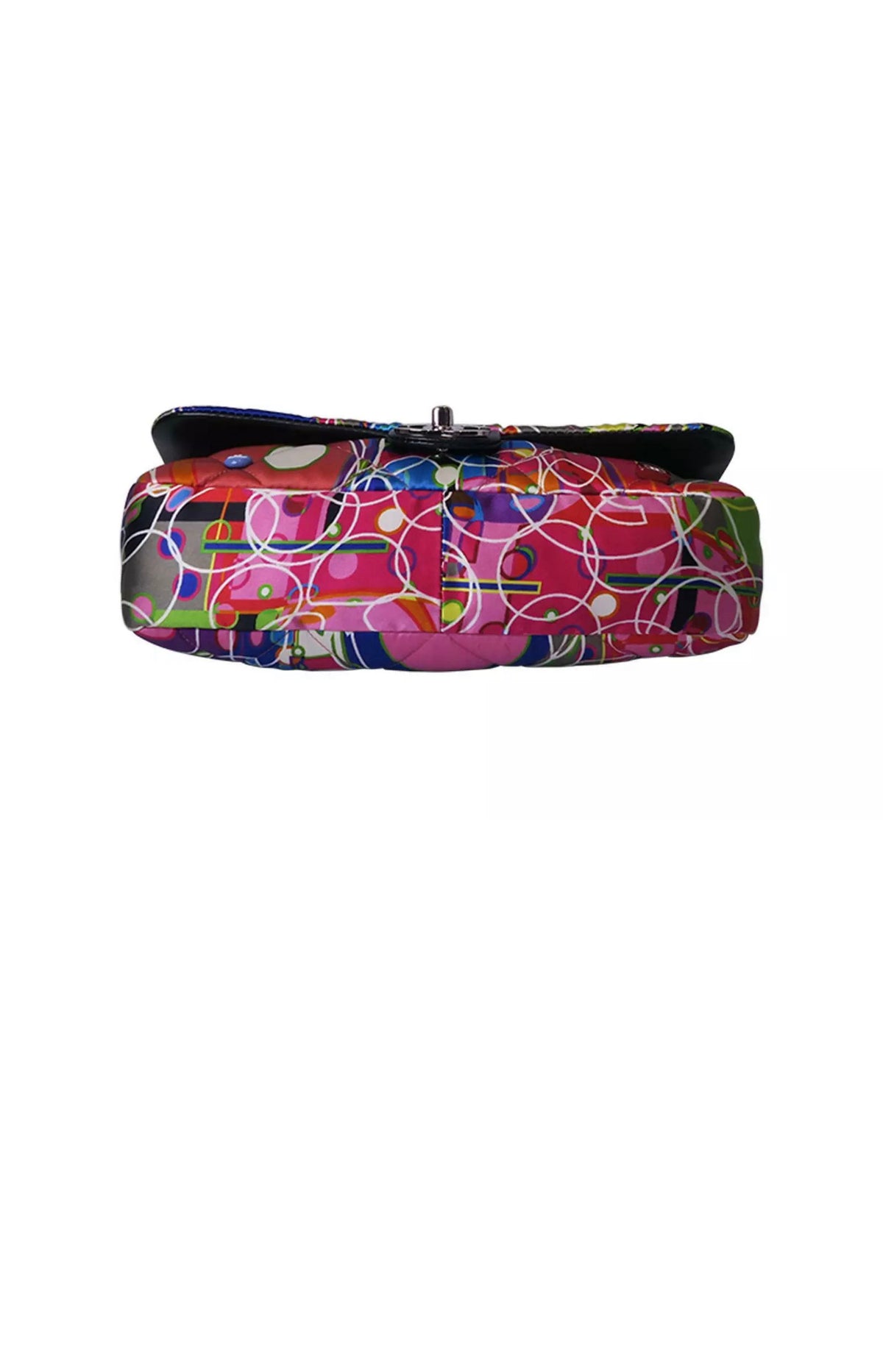 CHANEL Kaleidoscope Chain Flap Bag Quilted Printed Satin Medium Amazing RARE ladies