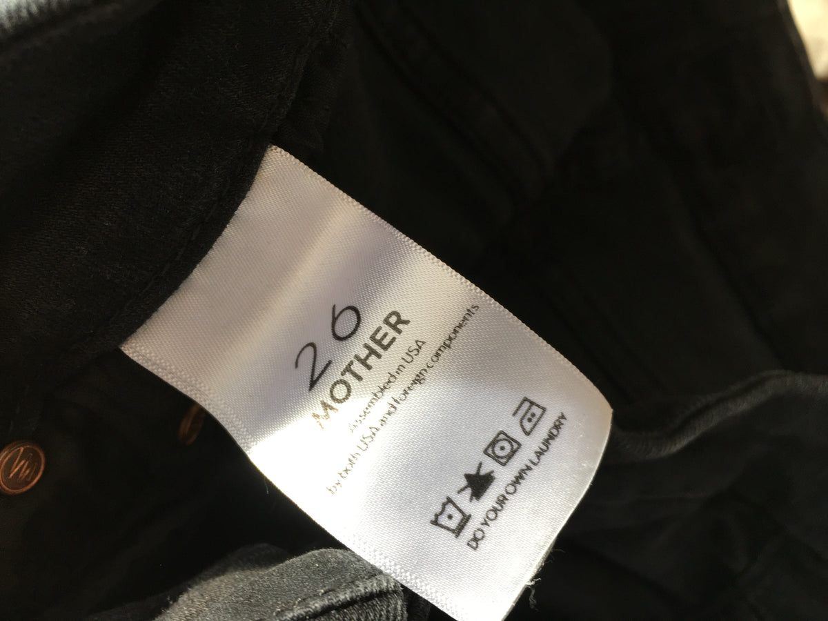 MOTHER The Looker Black Not Guilty Denim Jeans Size 26 ladies