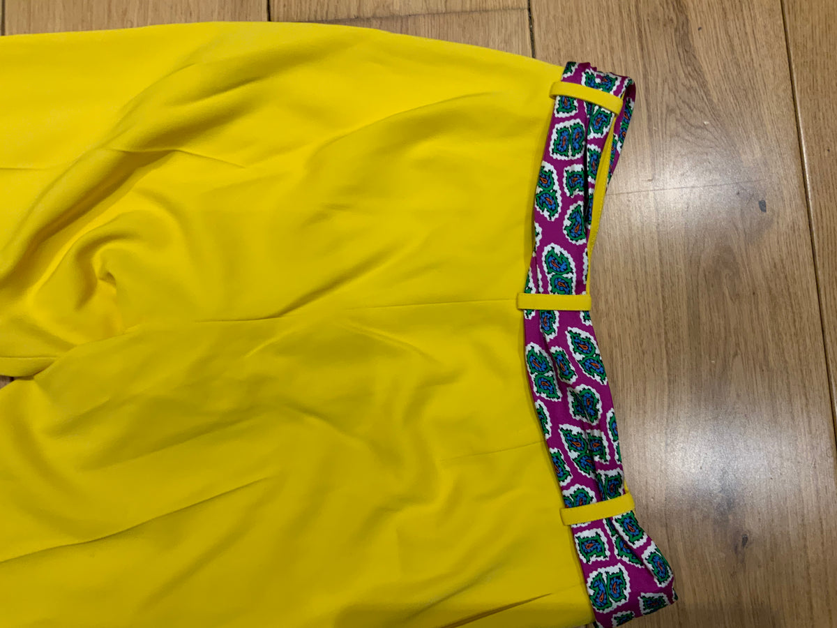 Ralph Lauren Collection Yellow Scarf Belt Pants Trousers Size US 4 UK 8 S small ladies