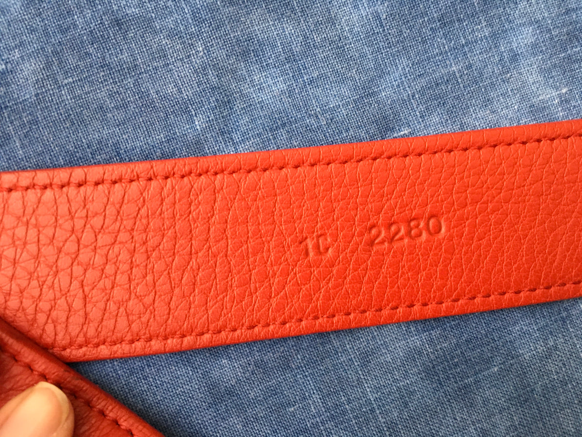 PRADA Red Leather Hip Belt Size 85 / 34 Ladies