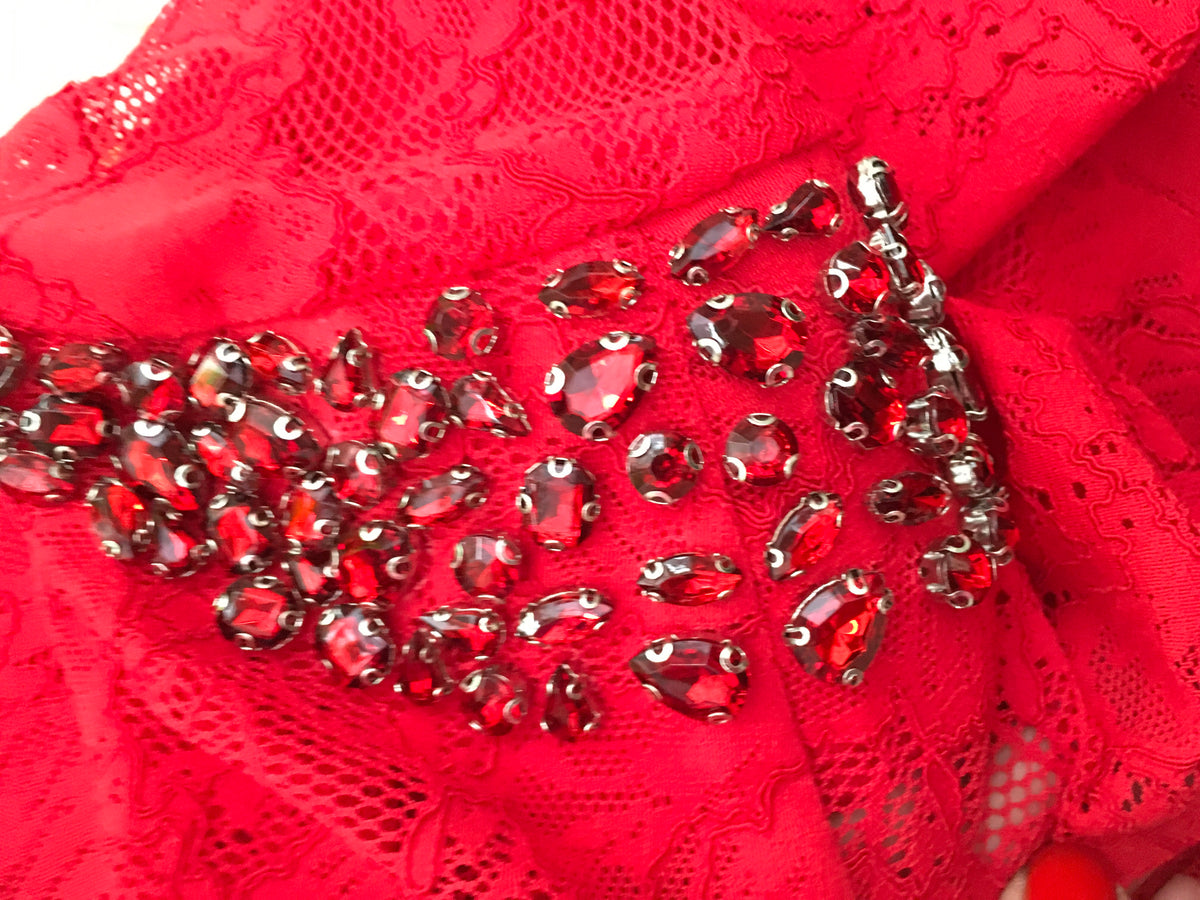 Notes du Nord Lace Red Harriet Dress Strawberry Ladies
