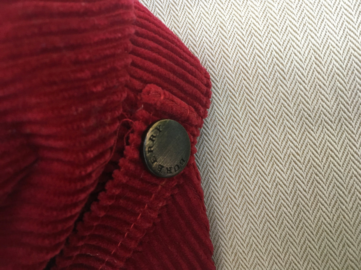 Burberry London Newsboy cap in a burnt red corduroy gunmetal hardware M Ladies