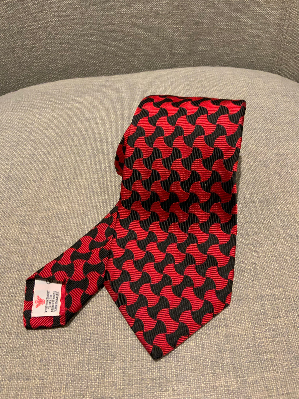 TURNBULL & ASSER Mens Red & Black Neck Tie men