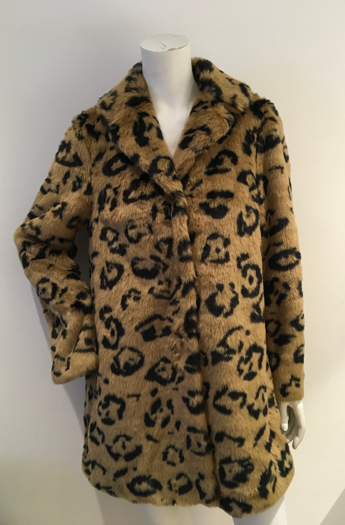 Essentiel Antwerp Leopard Print Faux Fur Coat 38 US 6 UK 10 ladies