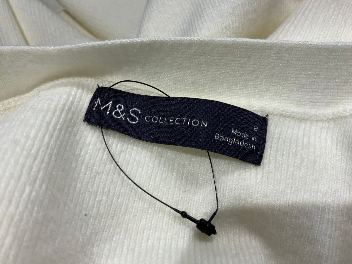 Marks & Spencer M&S Cropped Cream Cardigan Size UK 8 EU 4 ladies