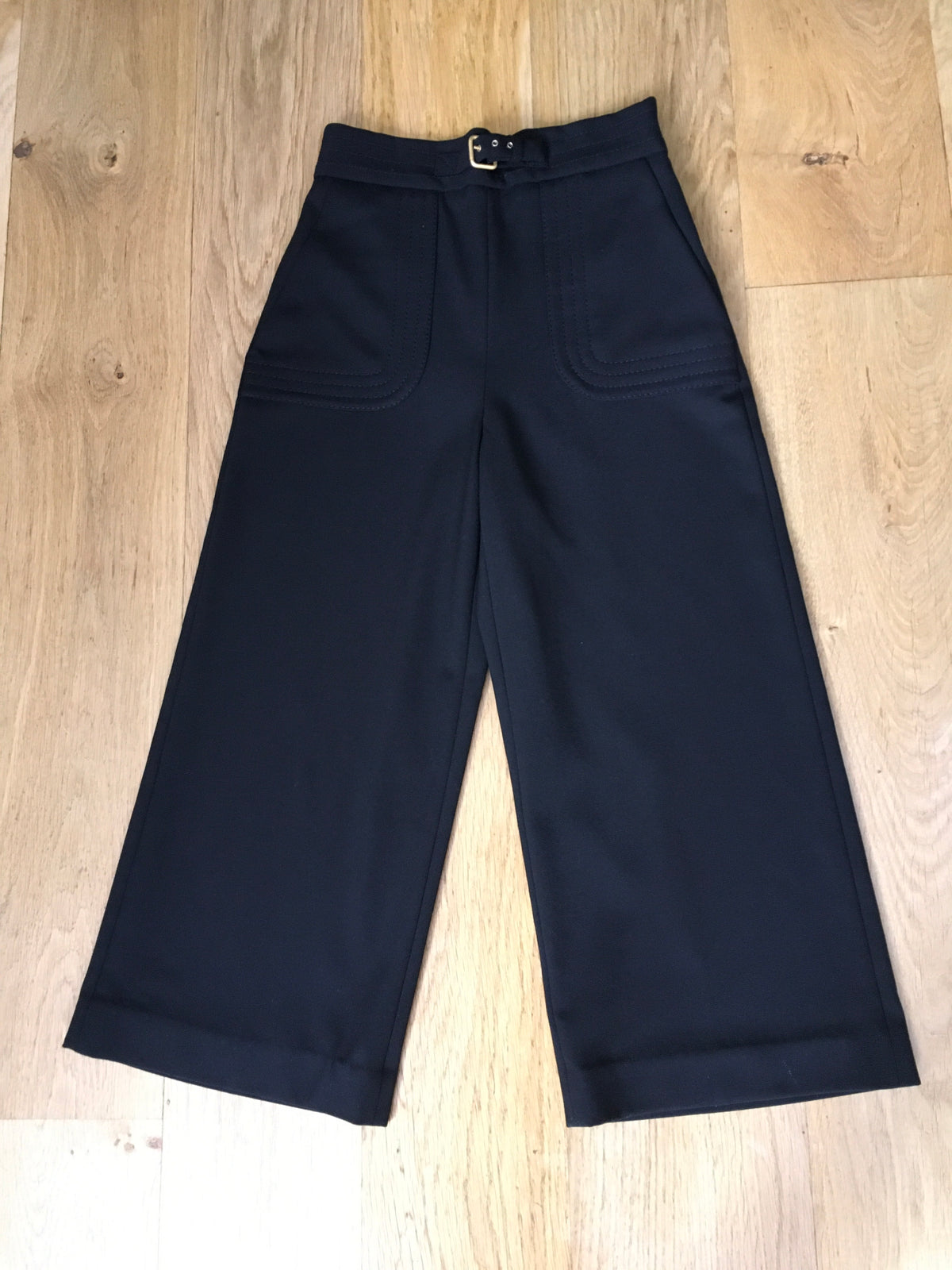 RED VALENTINO BLACK CULLOT WITH BELT DETAIL PANTS TROUSERS SIZE I 38 Ladies