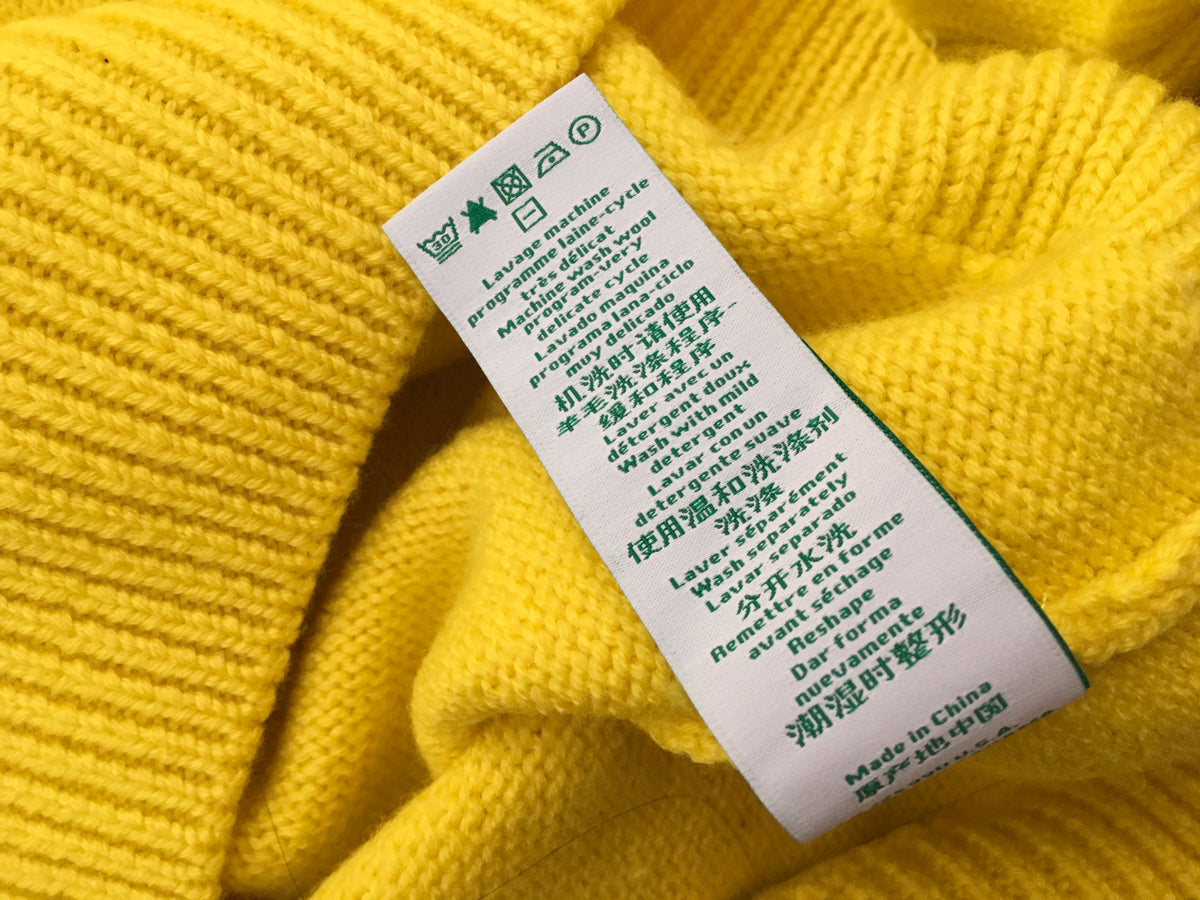 Mira Mikati Women's Look Patched Yellow Wool Sweater Jumper Size M Medium Ladies