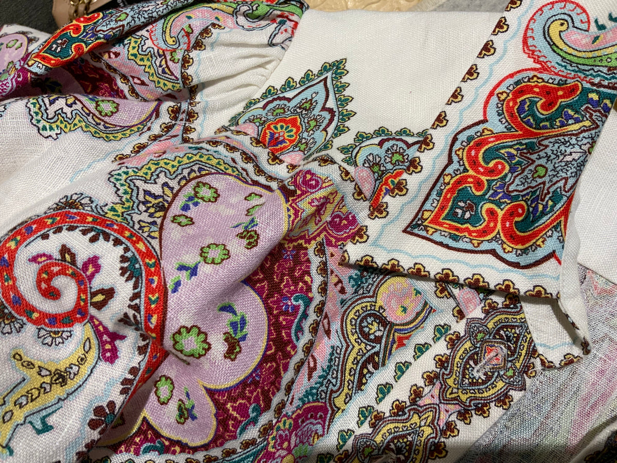 ZIMMERMANN Ninety-six Shirt Paisley Print Linen DRESS SIZE 1 S Small SOLD OUT ladies