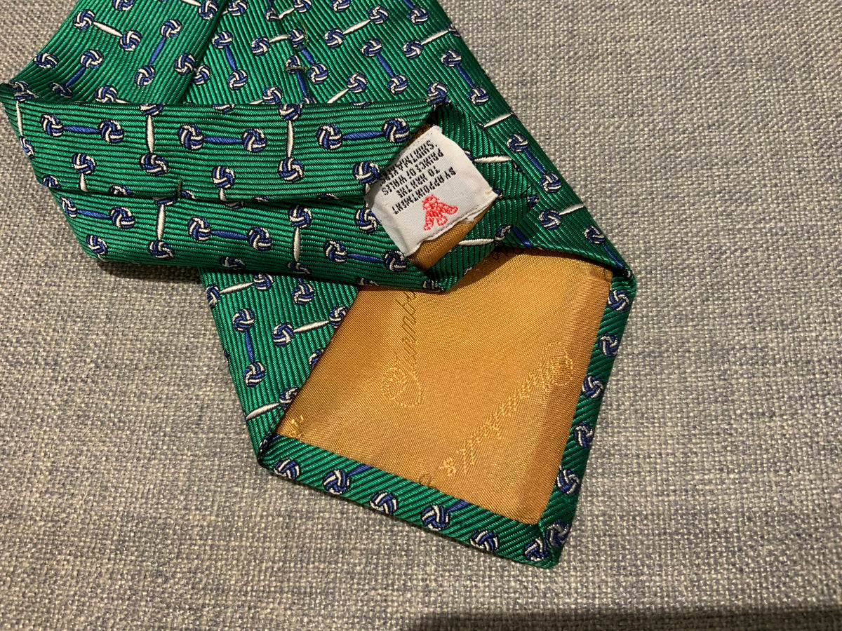 TURNBULL & ASSER Mens Green Jacquard Tie Men