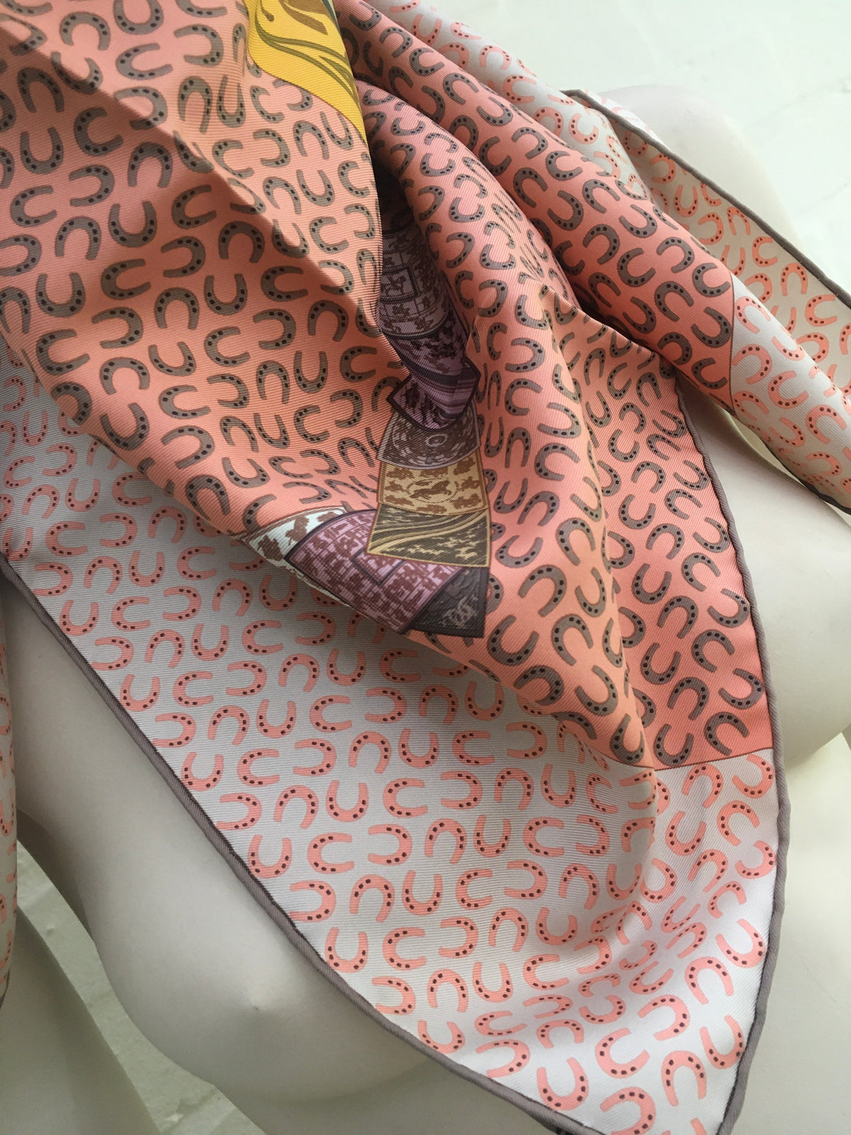 Hermès HERMES SCARF Silk "A Cheval Sur Mon Carre" Scarf 90 ladies