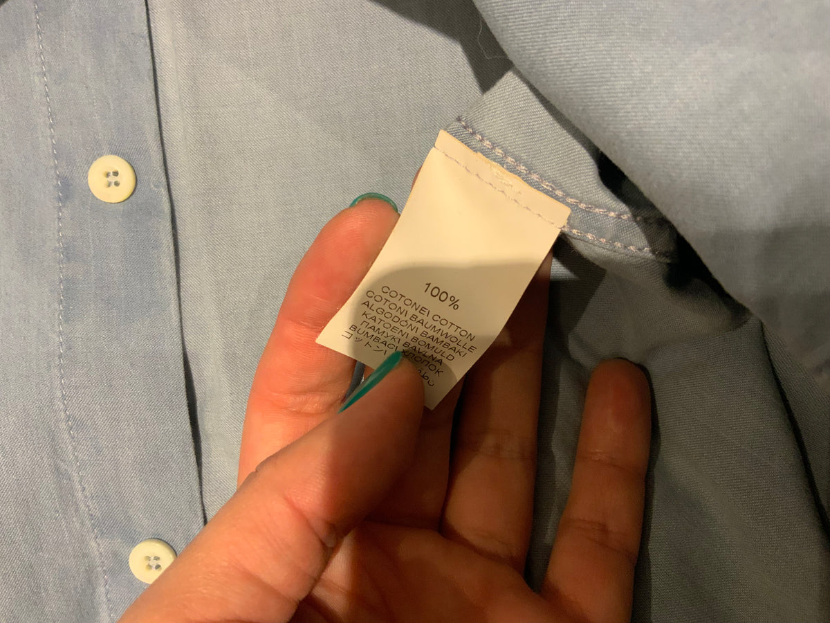 Brunello Cucinelli Blue Slim Fit Mens Casual Shirt Size M medium men
