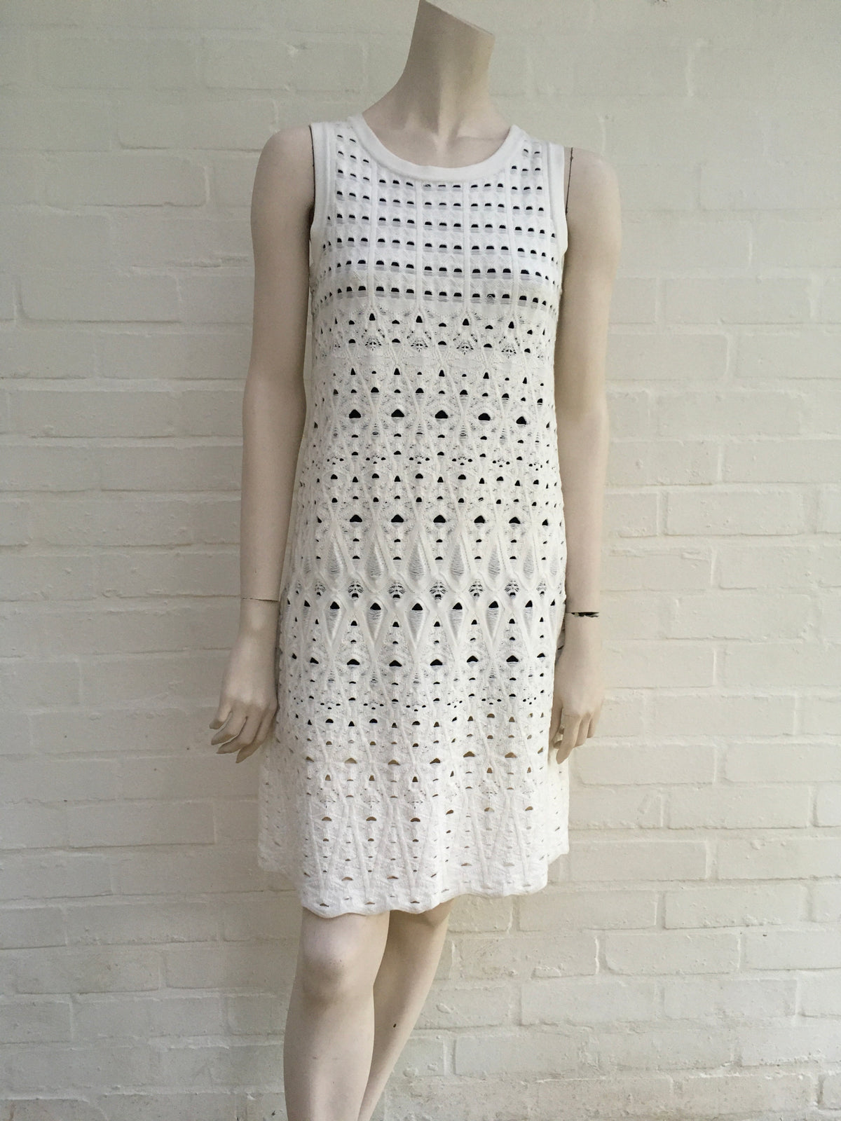 Chanel Black Cotton Crochet Knit Dress SZ F 40 UK 12 US 8 RARE ladies