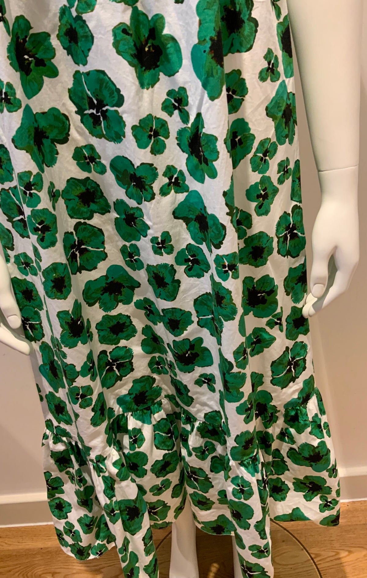 Borgo De Nor Green Mila Cotton Poplin Midi Dress Size UK 12 US 8 ladies