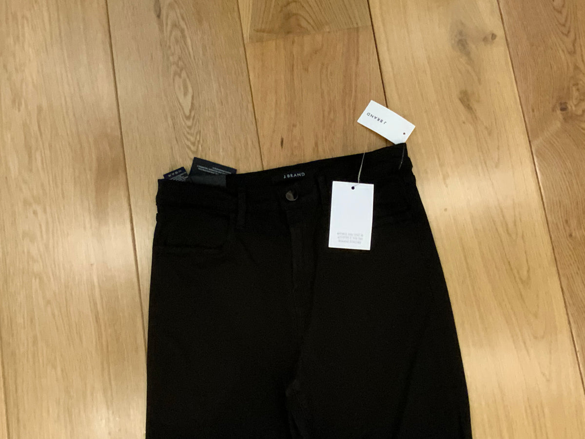 J Brand Maria High Rise Cropped Skinny Jeans with Zips, Black Sz 30 ladies