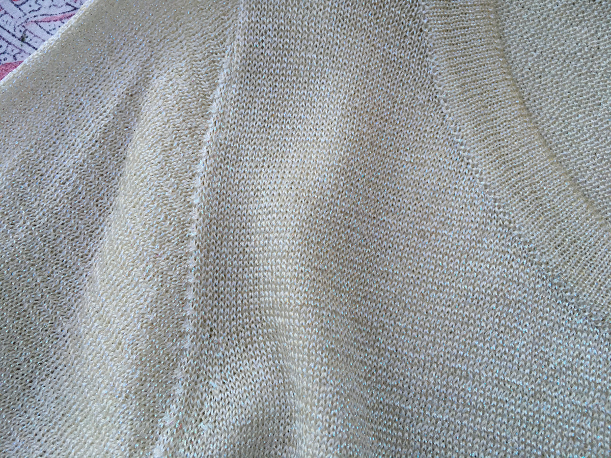 MISSONI White Lurex Thin Knit Top I 44 UK 12 US 8 L Large ladies