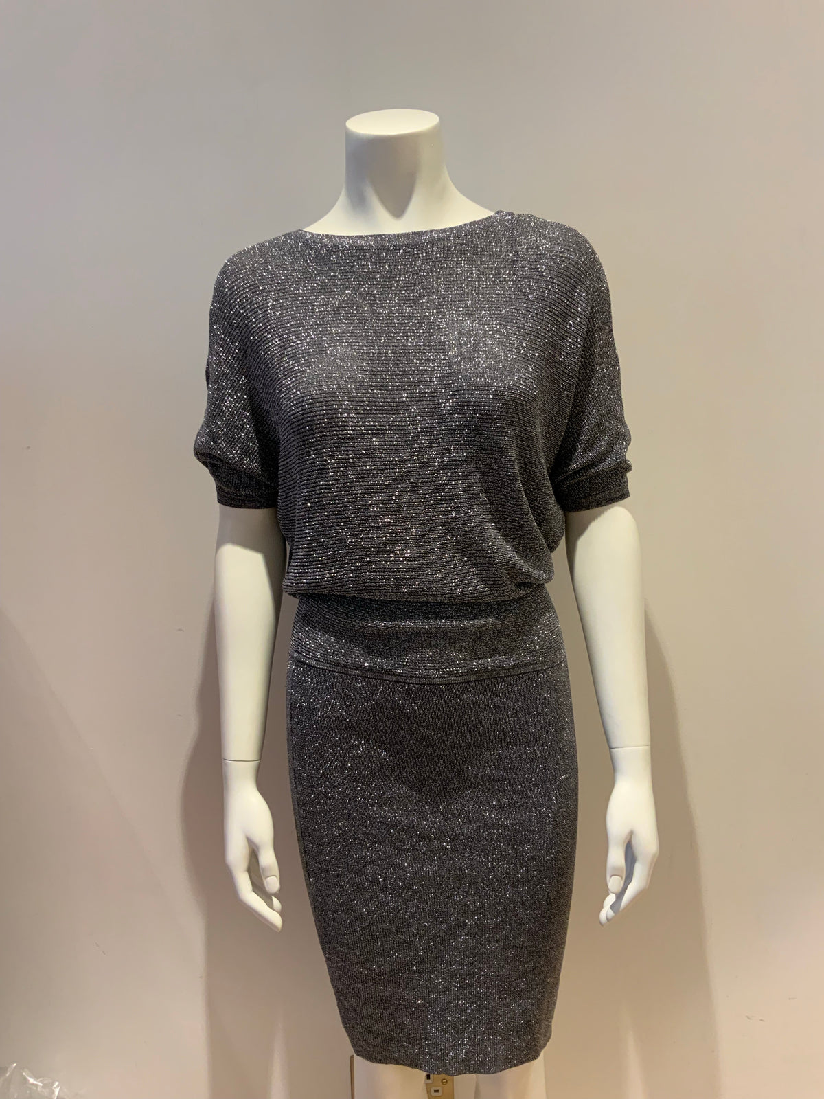 Reiss Womens Watson metallic-knit dress Size UK 6 US 2 ladies