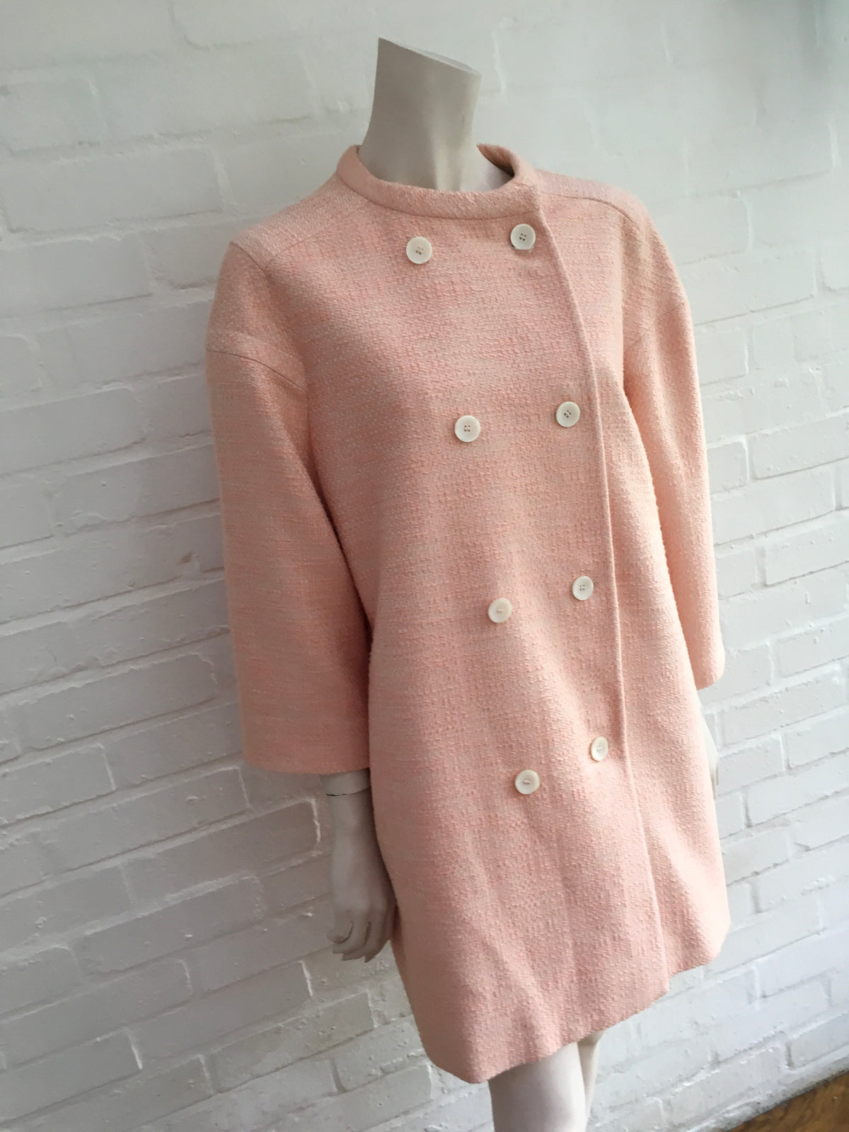 JAEGER LONDON Women's Pink Summer Tweed Coat Ladies