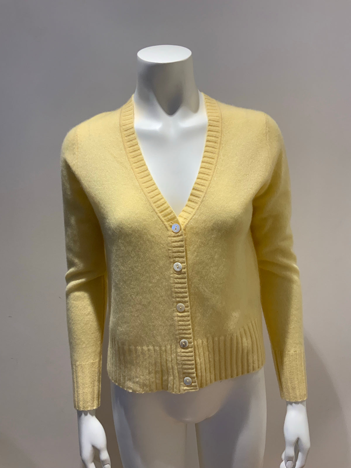 JIGSAW Womens Pure Cashmere Yellow Thin Knit Cardigan Size XS ladies