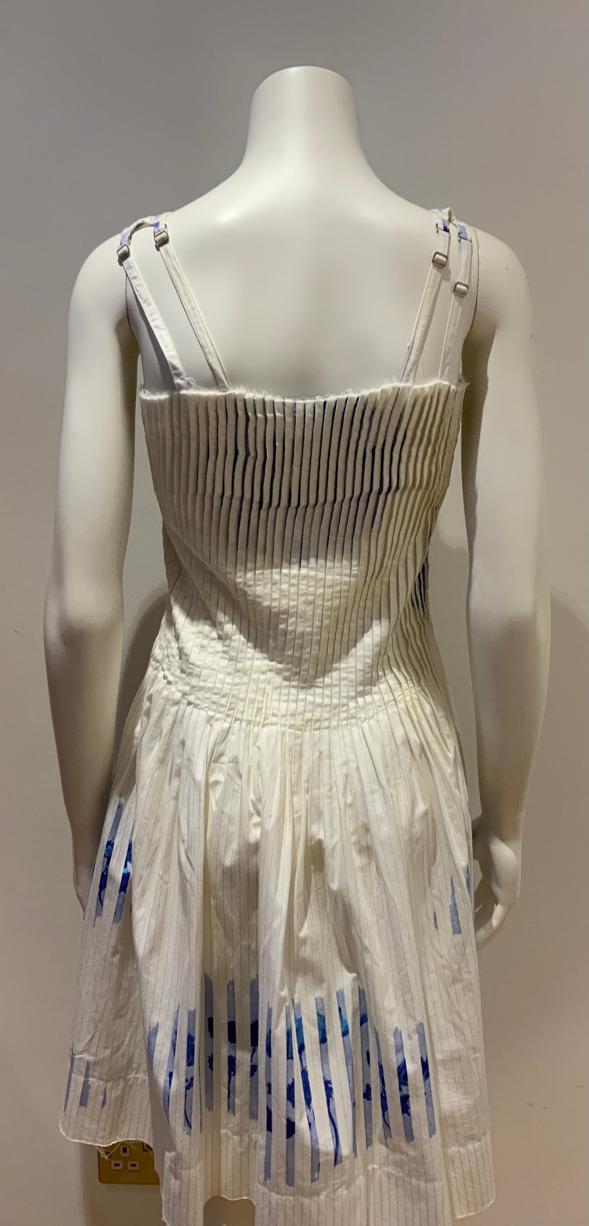 ROBERTS WOOD Pleated COTTON Summer DRESS SIZE S Small ladies