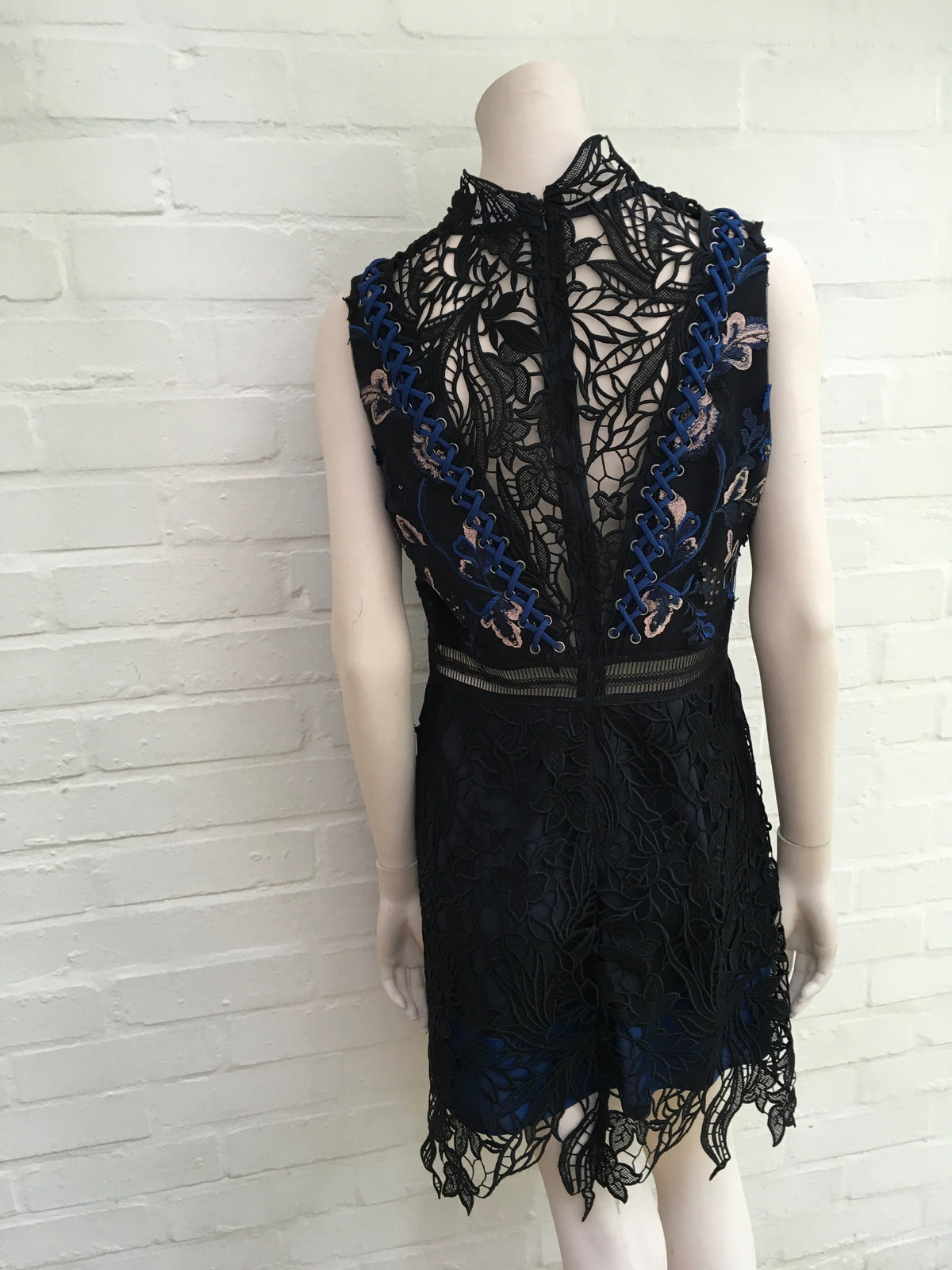 SELF-PORTRAIT Clementine lace black blue dress Ladies