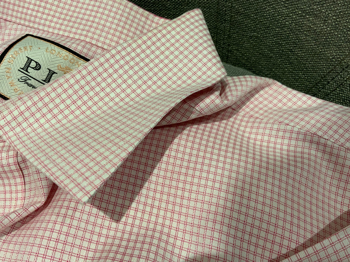 Thomas Pink BESPOKE SHORT SLEEVE BUTTON-UP GINGHAM SHIRT 42cm 16 1/2"men