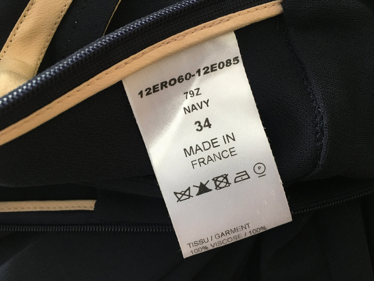 CHLOÉ Pleated Navy Midi Dress Ladies