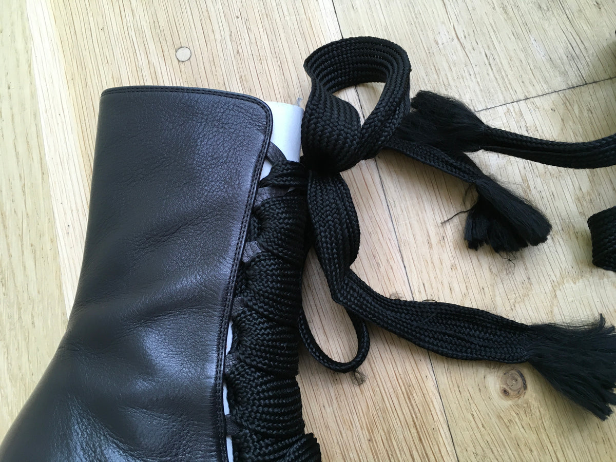 Chloé Chloe Black Leather Mid-Calf Boots Size 35 UK 2 US 5 ladies