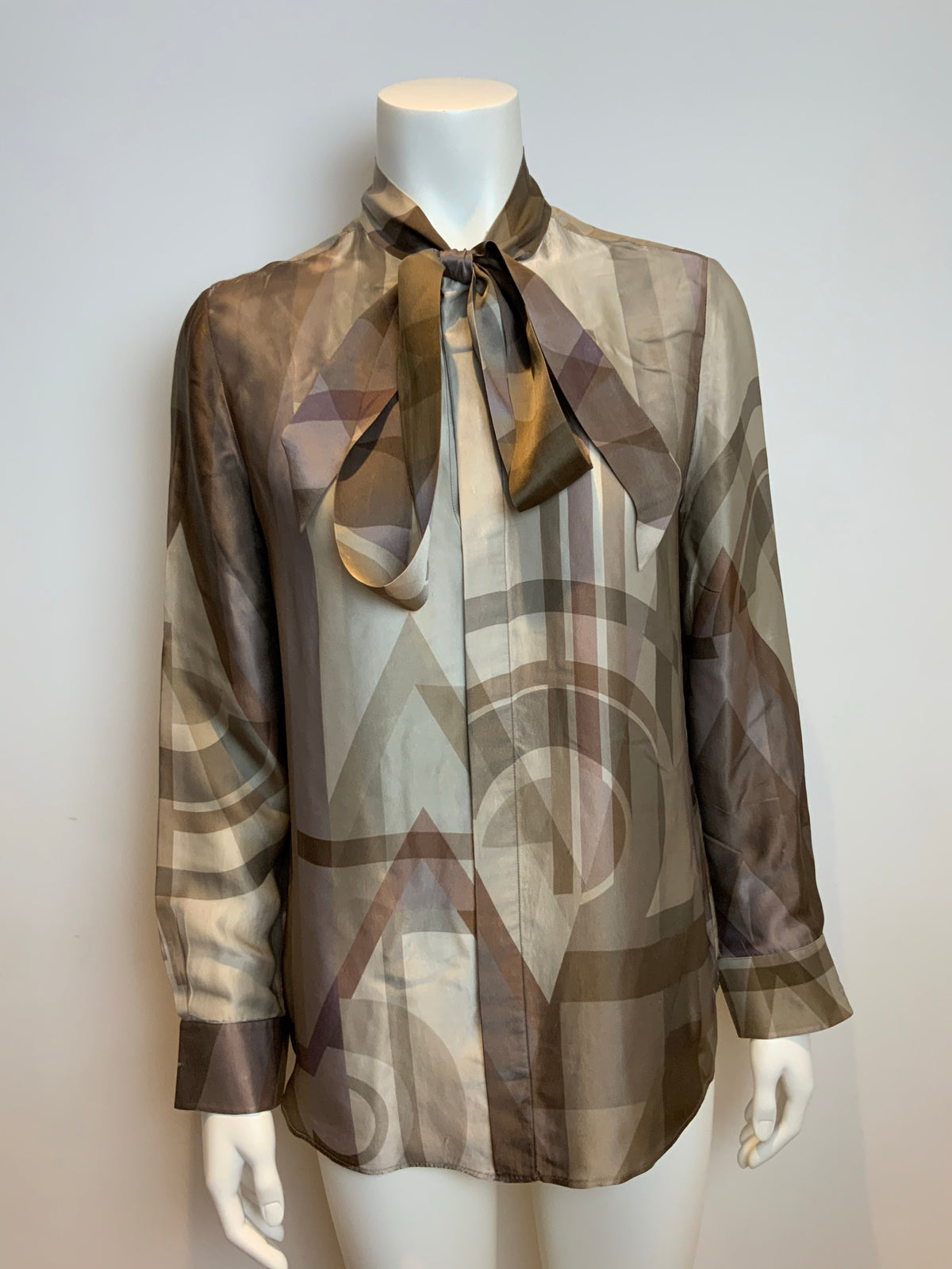 Ralph Lauren Collection Silk Pussy Bow Blouse Shirt Size US 10 UK 14 ladies